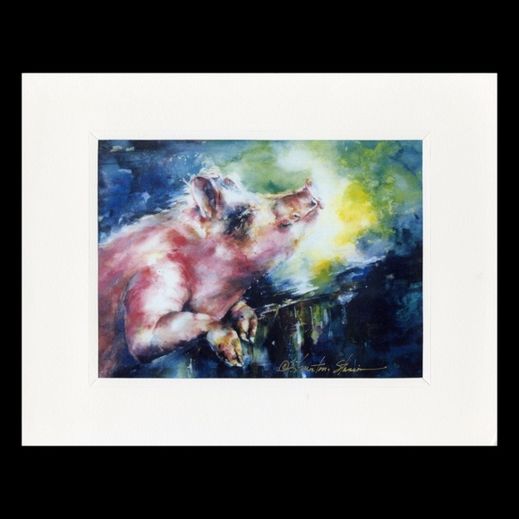 Pig Print In Lightweight Presentation Mat - Charlie - Picture 2 of 5